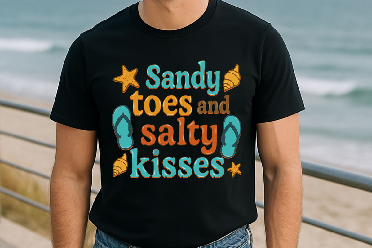 Sandy Toes and Salty Kisses - Summer Sublimation Tshirt Mockup Image.jpg