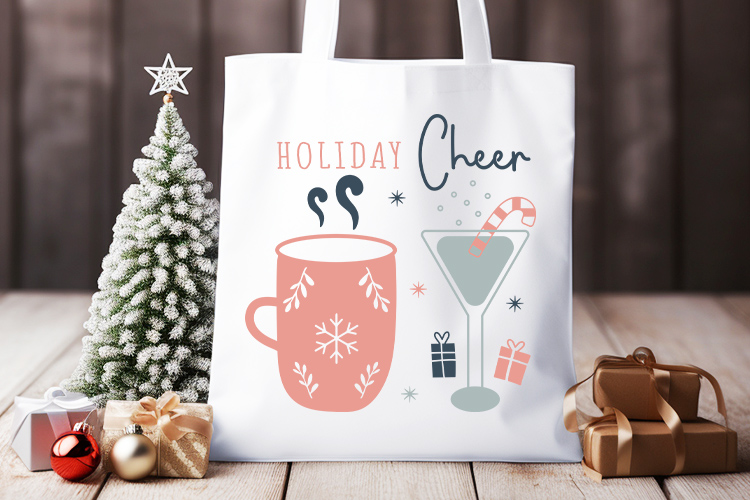 Holiday Cheer - Boho Christmas SVG Design Tote Bag Mockup Image.jpg