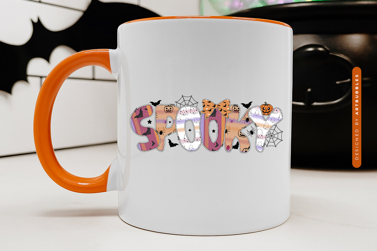 Spooky - Coquette Halloween PNG Sublimation Mug Mockup Image.jpg