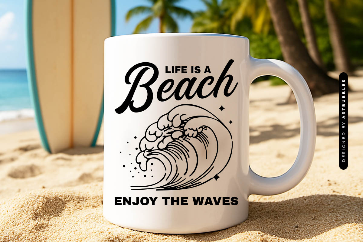 Life is a Beach Enjoy the Waves - SVG Summer Mug Mockup Image.jpg