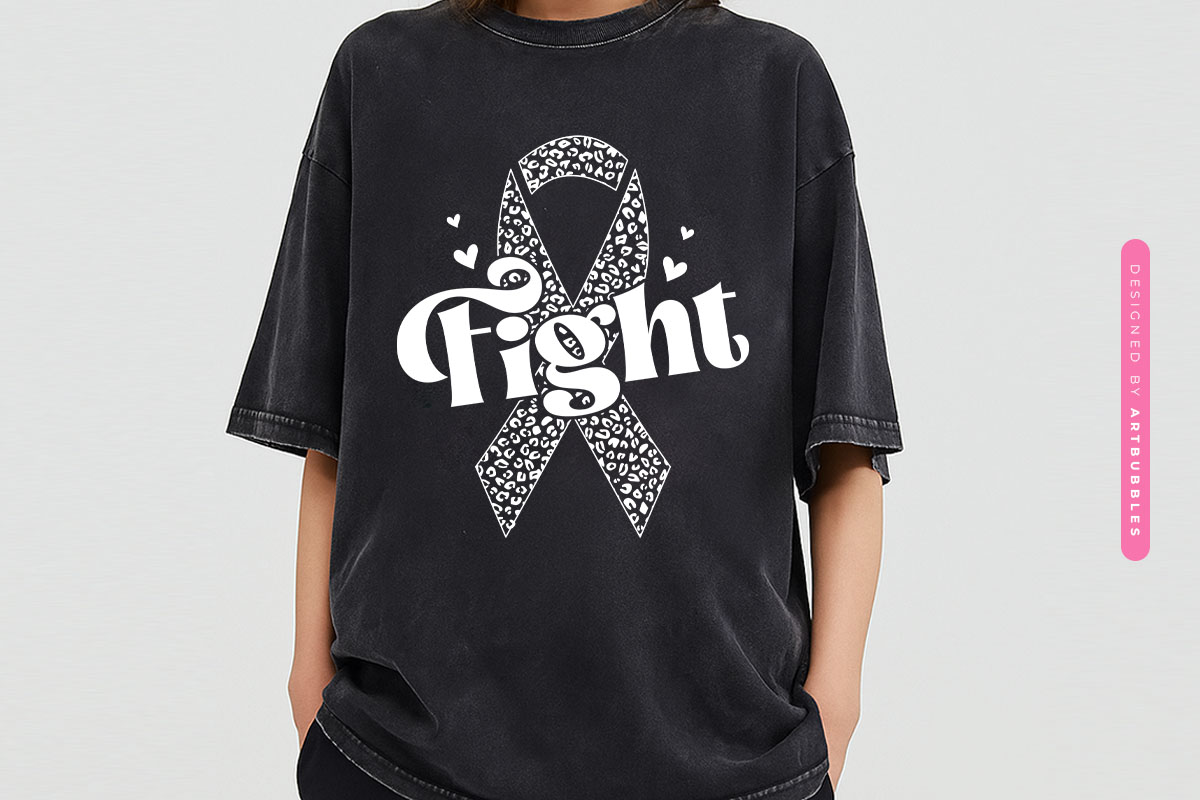 Fight Breast Cancer Awareness Ribbon Retro SVG Tshirt Mockup Image.jpg
