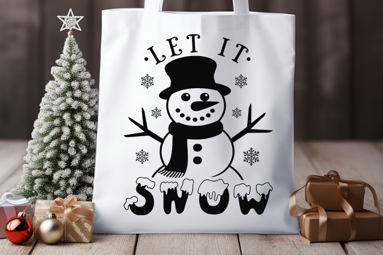 Let It Snow - Free Christmas SVG Tote Bag Mockup Image.jpg
