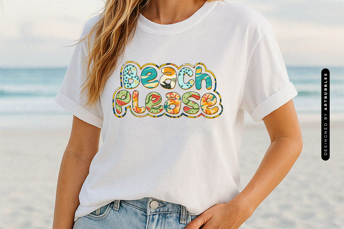 Beach Please - Summer PNG Sublimation Shirt Mockup Image.jpg