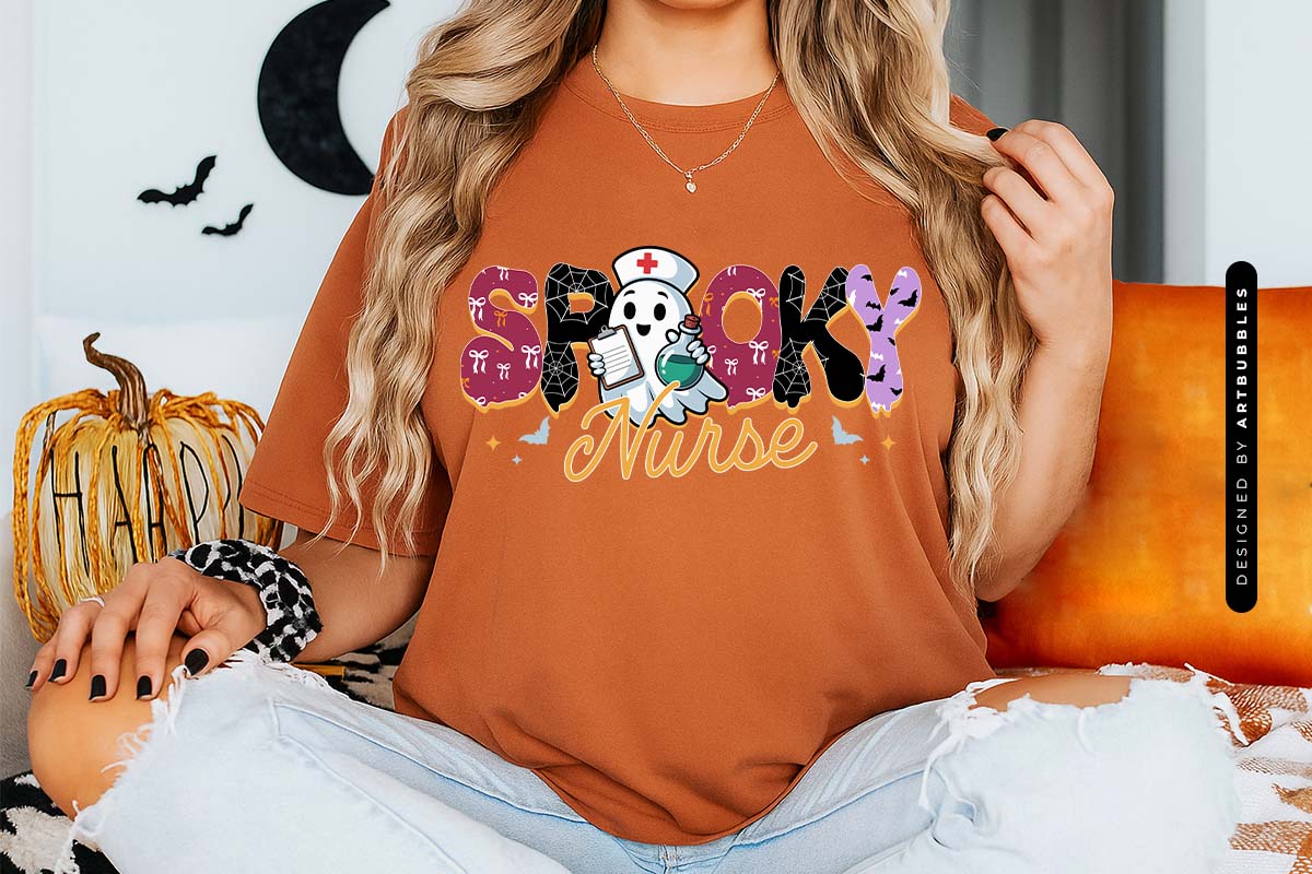 Spooky Nurse - Halloween Sublimation Print T-shirt Mockup Image.jpg
