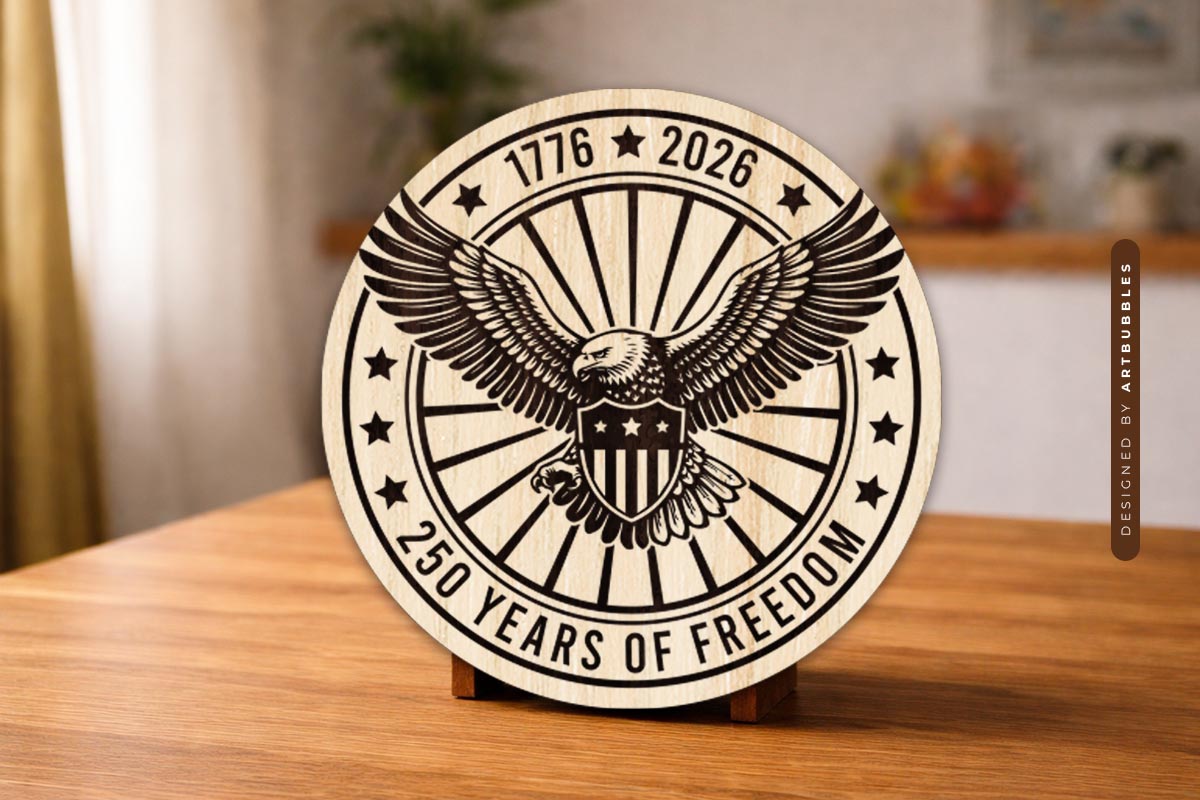 Laser Cut USA 250 Years of Freedom Eagle SVG Image 2.jpg