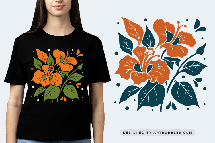 Abstract Tropical Hibiscus Flower SVG Image.jpg