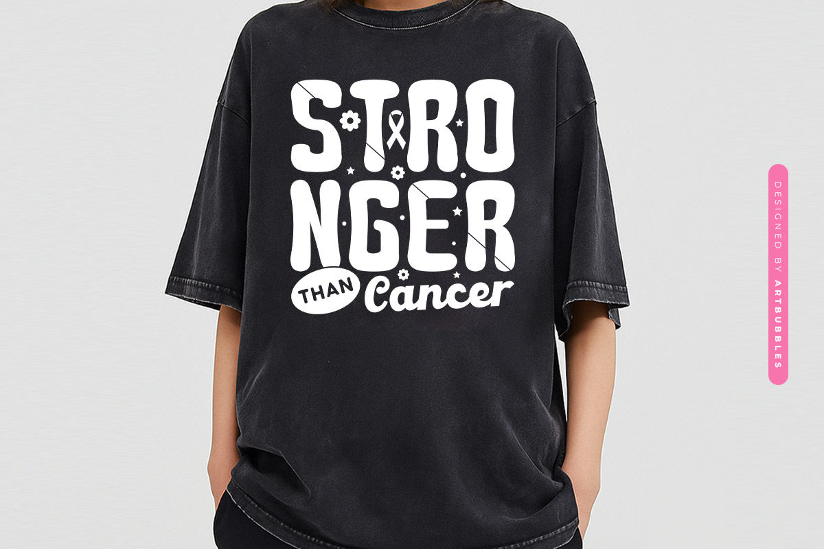 Retro Stronger Than Cancer Cut File SVG T-shirt Mockup Image.jpg