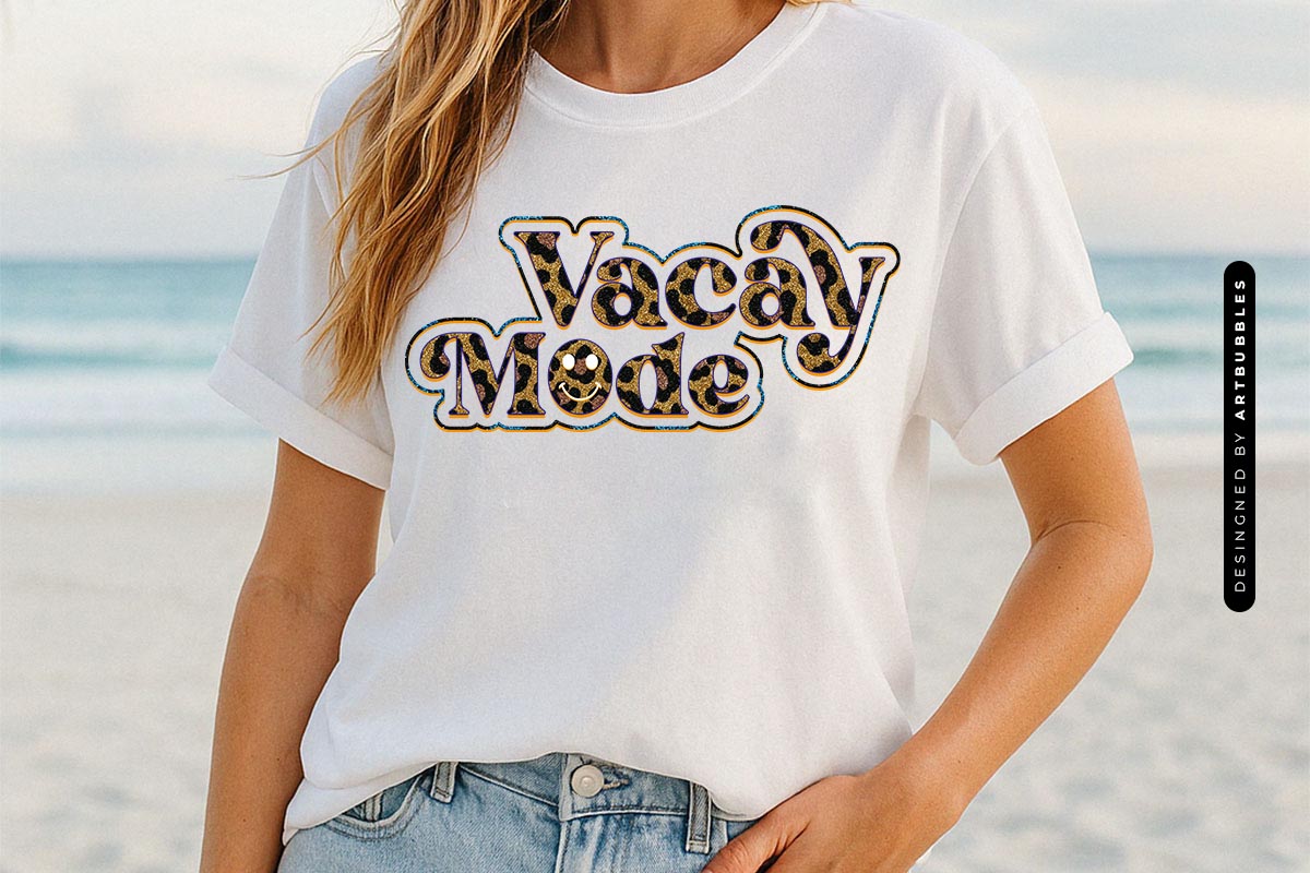 Vacay Mode - Summer Sublimation Transfer T-shirt Mockup image.jpg