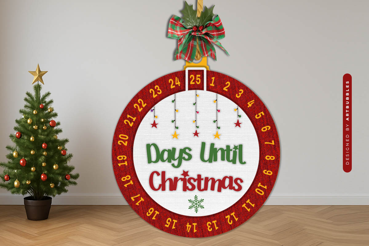 Days Until Christmas Countdown SVG Vector