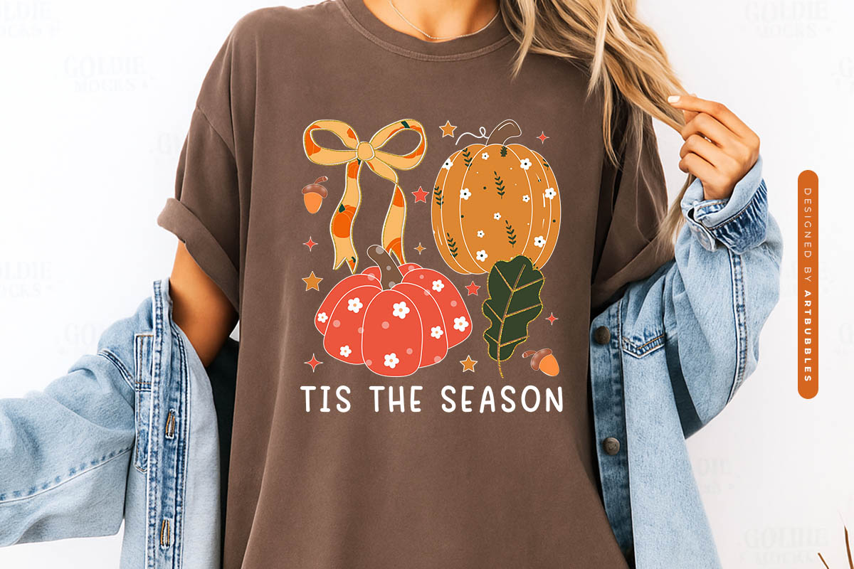 Tis the Season - Coquette Bow Fall Sublimation Shirt Mockup Image.jpg