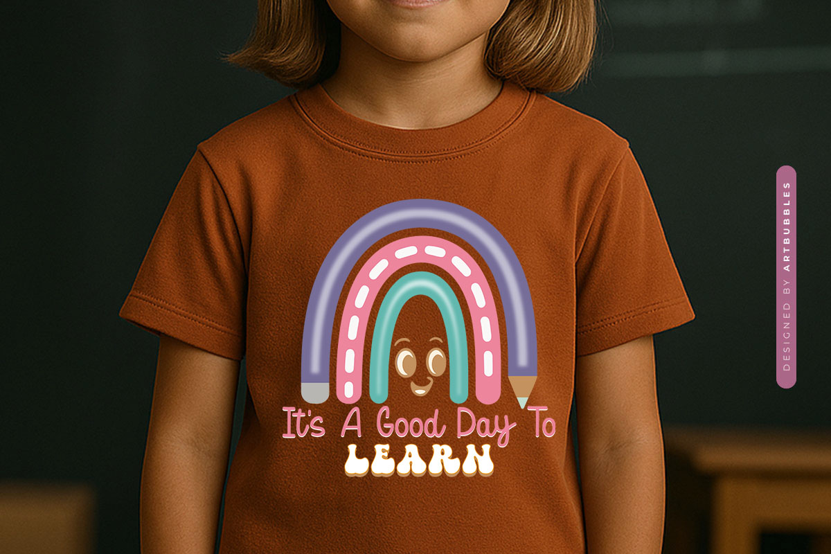 It's A Good Day To Learn - Back to School Sublimation Retro T-shirt Mockup Image.jpg