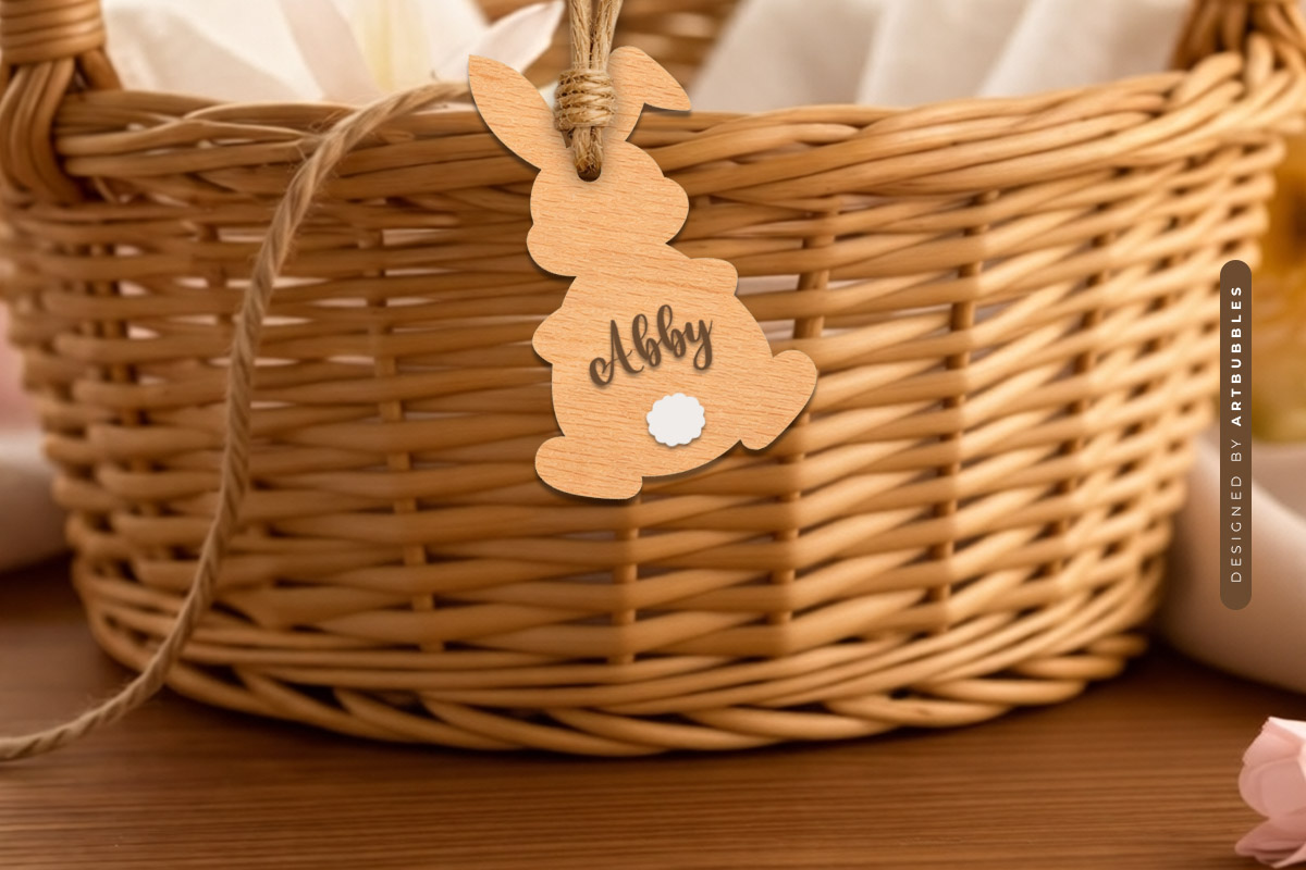 Easter Bunny Basket Tag Laser Cut SVG Image.jpg