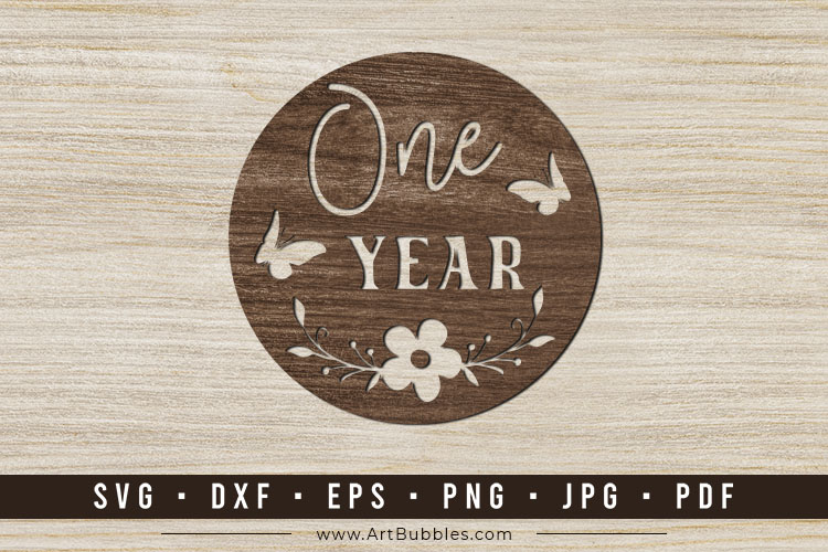 Twelve Month Baby Milestone Cards SVG Paper Cut