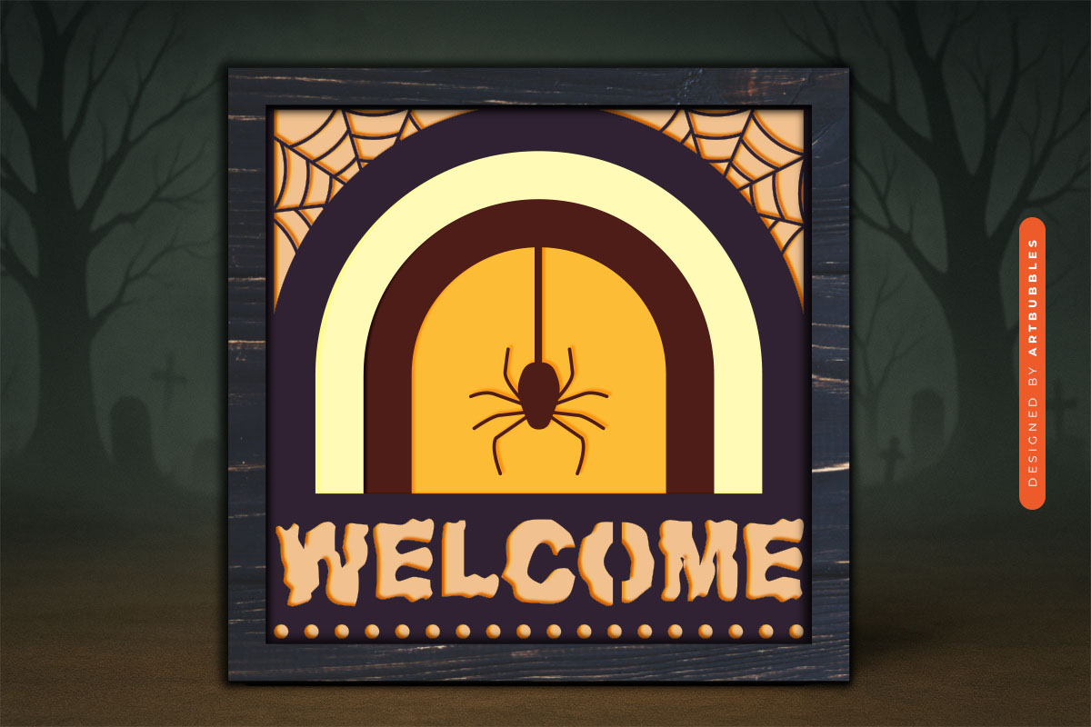 3D Welcome Halloween Shadow Box SVG Image 3.jpg