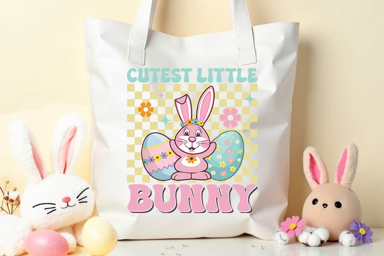 Cutest Little Bunny - Retro Easter Sublimation Print Tote Mockup Image.jpg
