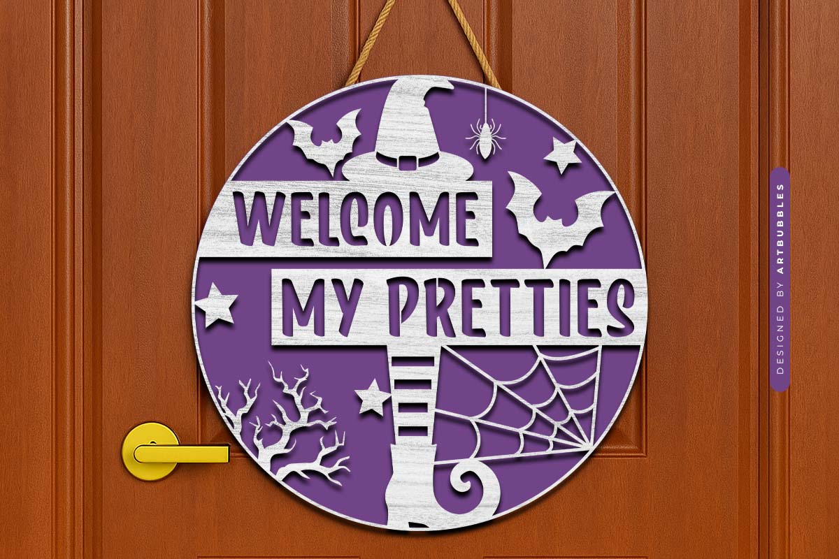 Welcome My Pretties - Halloween Door Sign SVG Image 3.jpg