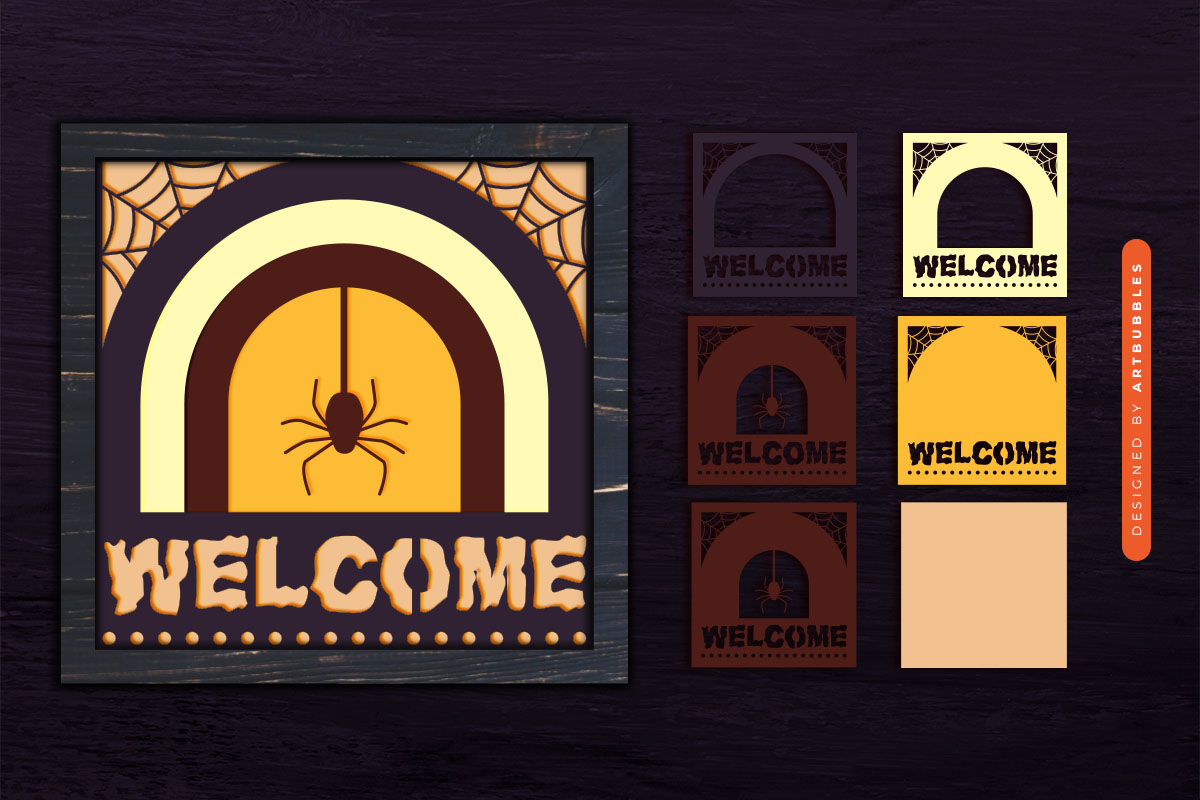 3D Welcome Halloween Shadow Box SVG Image.jpg
