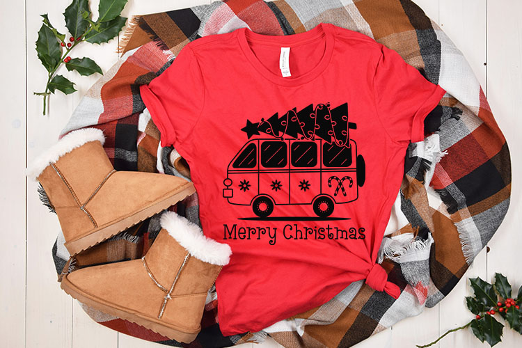 Merry Christmas SVG Free Tshirt Mockup Image.jpg