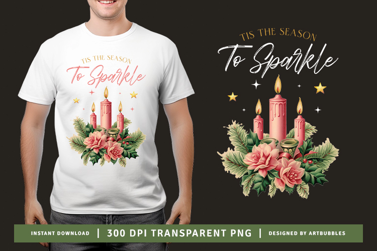 Tis the Season to Sparkle - Pink Christmas Sublimation Image.jpg