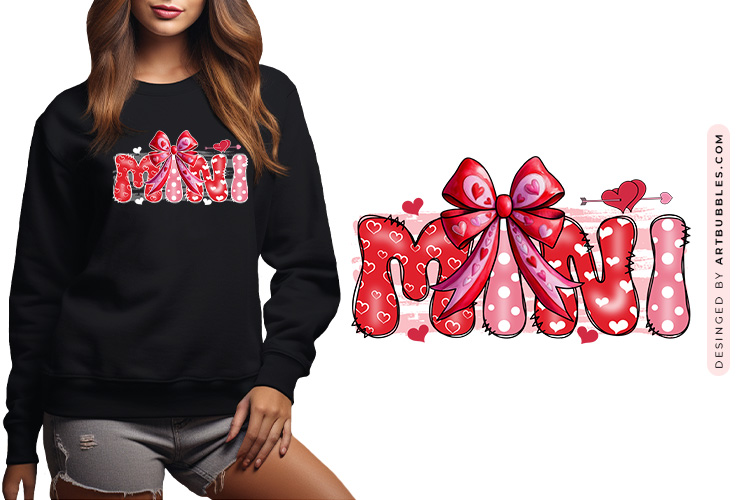 Mini Coquette Valentine's Day Sublimation Png