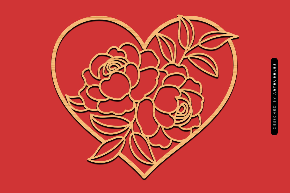 Floral Heart Valentine's Day Laser Cut SVG Image 3.jpg