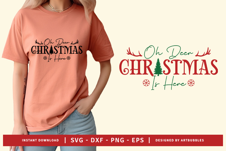 Oh Deer Christmas is Here SVG Cut File Image.jpg