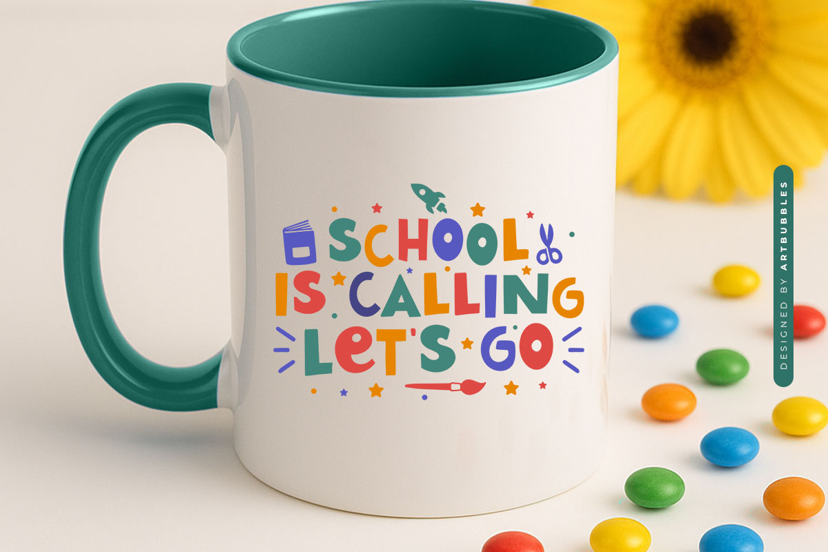 School is Calling Let's Go - Back To School SVG Mug Mockup Image.jpg