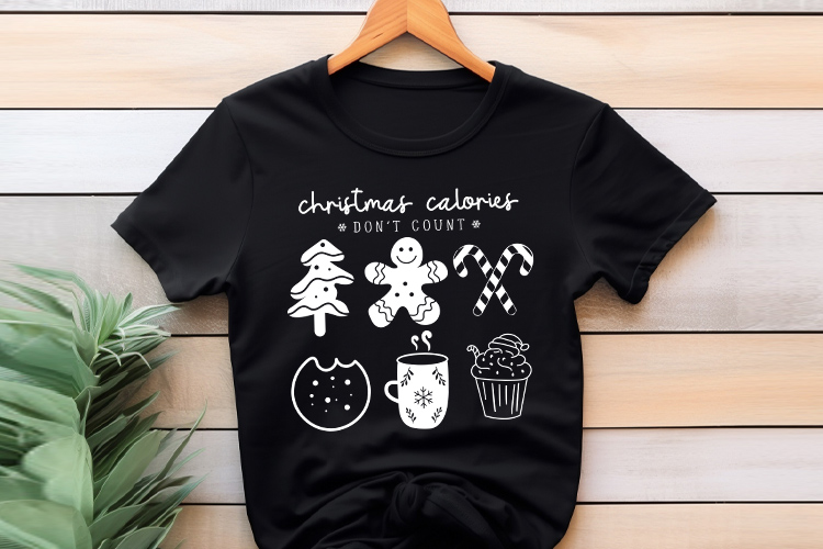 Boho Christmas Calories Don't Count SVG Design Tshirt Mockup Image.jpg