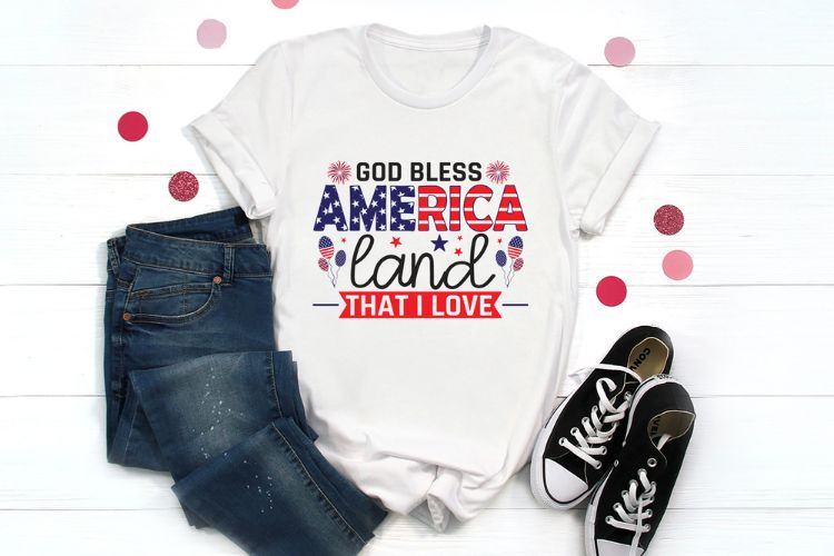 God Bless America - 4th of July SVG Design Tshirt Mockup Image.jpg