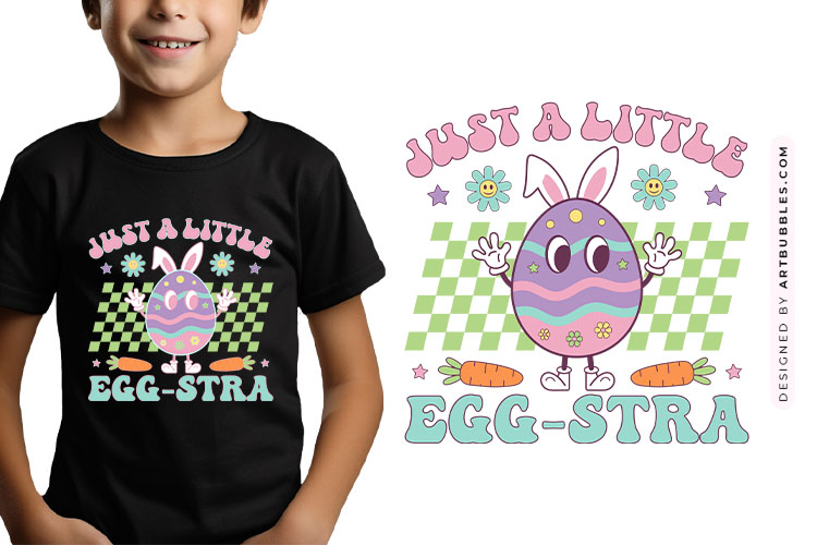 Just a Little Egg-stra - Retro Easter PNG Sublimation