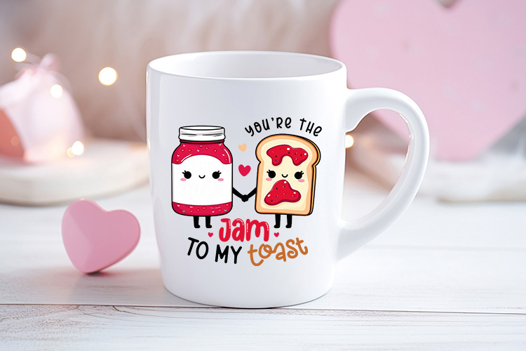 You're the Jam to My Toast - Funny Valentine Food Sublimation Mug Mockup Image.jpg