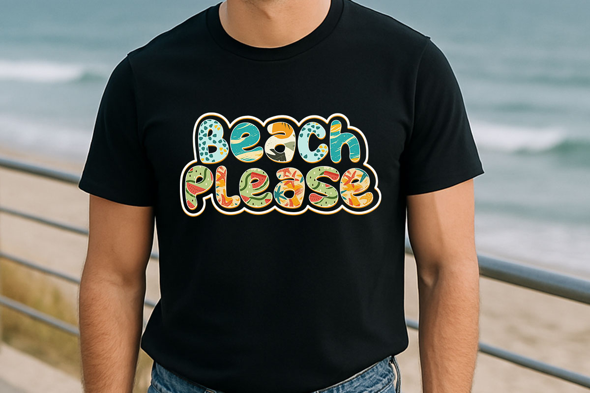 Beach Please - Summer PNG Sublimation Tshirt Mockup Image.jpg