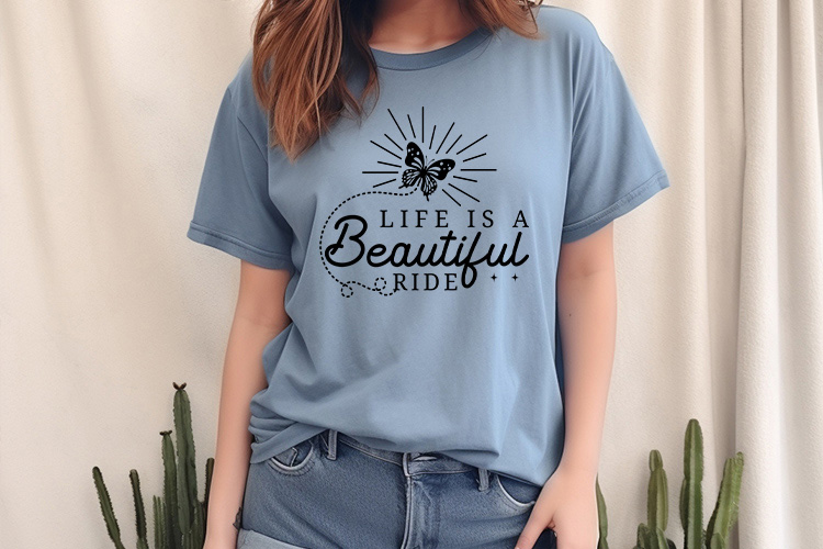 Life is a Beautiful Ride - Handcrafted Butterfly SVG Tshirt Mockup Image.jpg