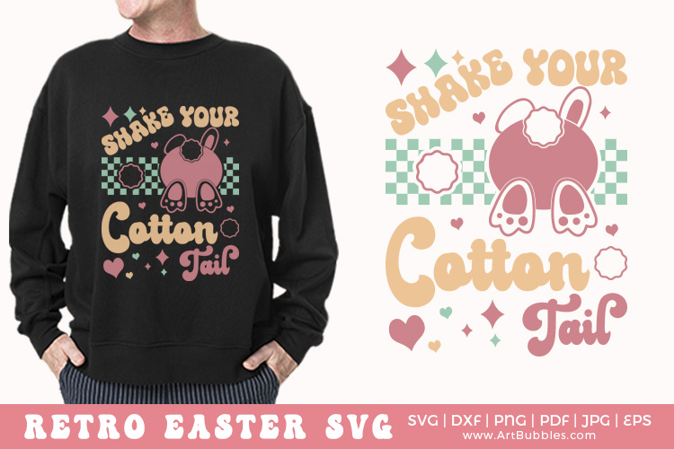 Shake Your Cotton Tail, Retro Easter SVG Preview 01.jpg