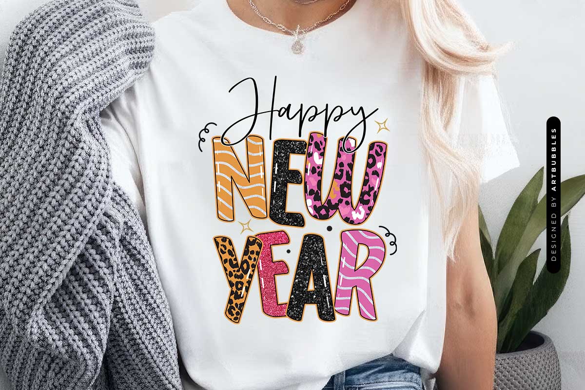 Happy New Year PNG Sublimation Print Tshirt Mockup Image.jpg
