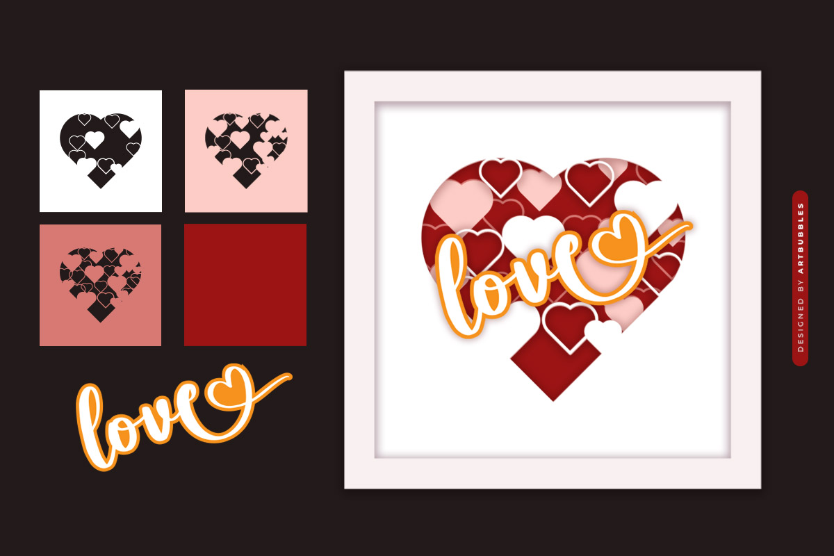 Valentines Day Shadow Box SVG Bundle Image 2.jpg