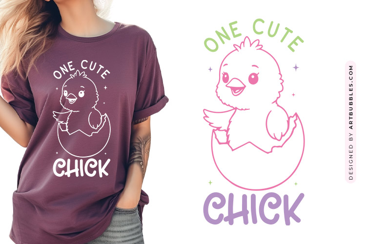 One Cute Chick - Easter Vector SVG