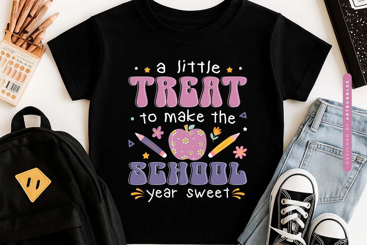 A Little Treat to Make the School - Retro Back to School PNG Tshirt Mockup Image.jpg