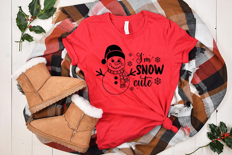 I'm Snow Cute - Funny Christmas SVG Free Tshirt Mockup Image.jpg