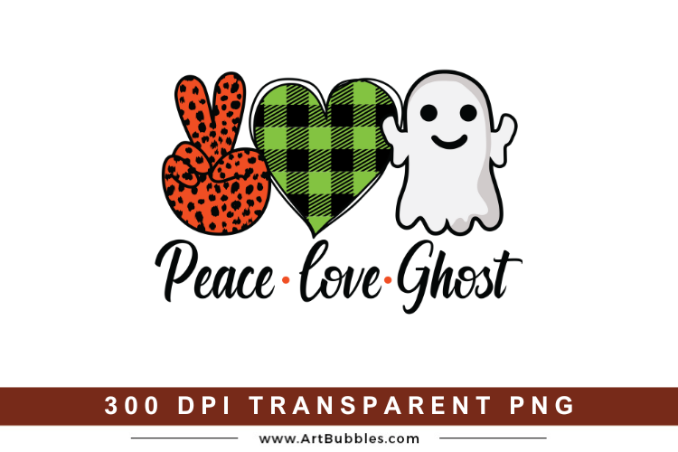 Peace Love Ghost | Halloween Sublimation Design