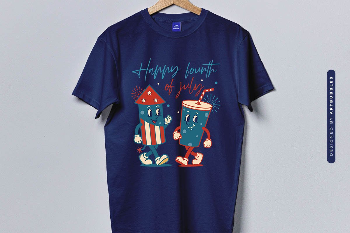Happy Fourth of July PNG Sublimation T-shirt Mockup Image.jpg