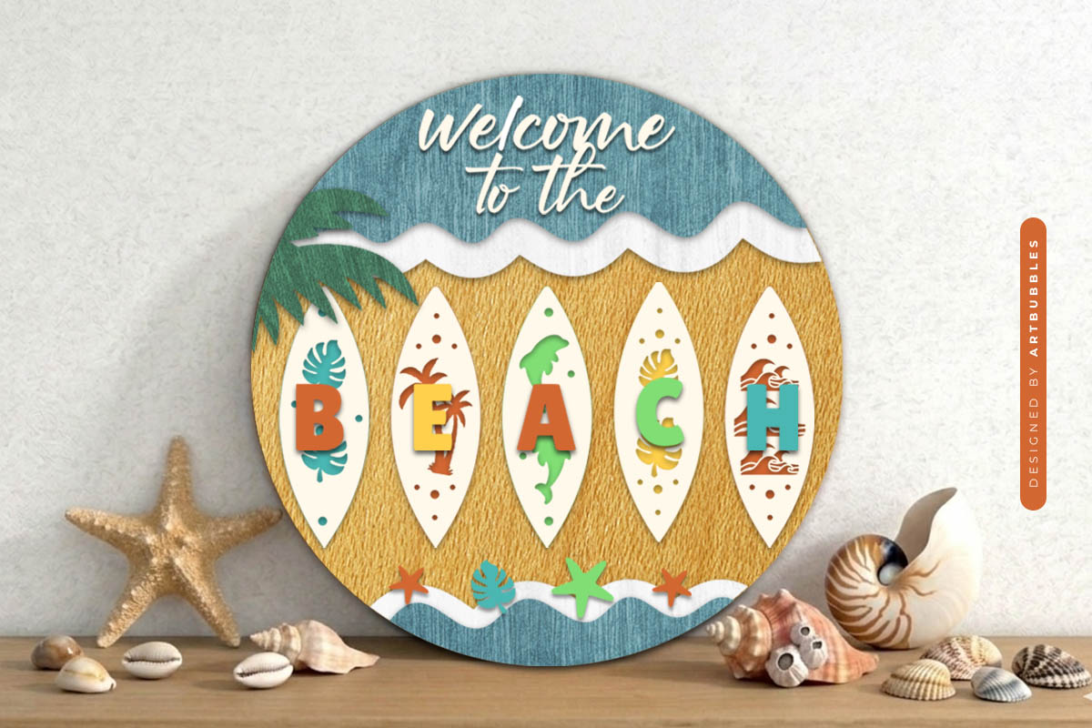 Laser Cut Layered Round Beach Sign SVG Image.jpg