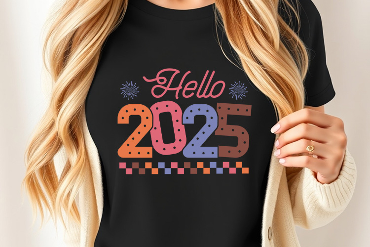 Hello 2025 - Handmade New Year SVG Cut File Shirt Mockup Image.jpg