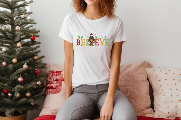 Believe PNG, Christmas Bigfoot Sublimation Design Preview 03.jpg