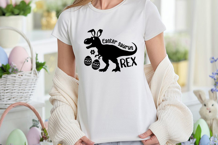 Easter Saurus Rex SVG File Shirt Mockup Image.jpg