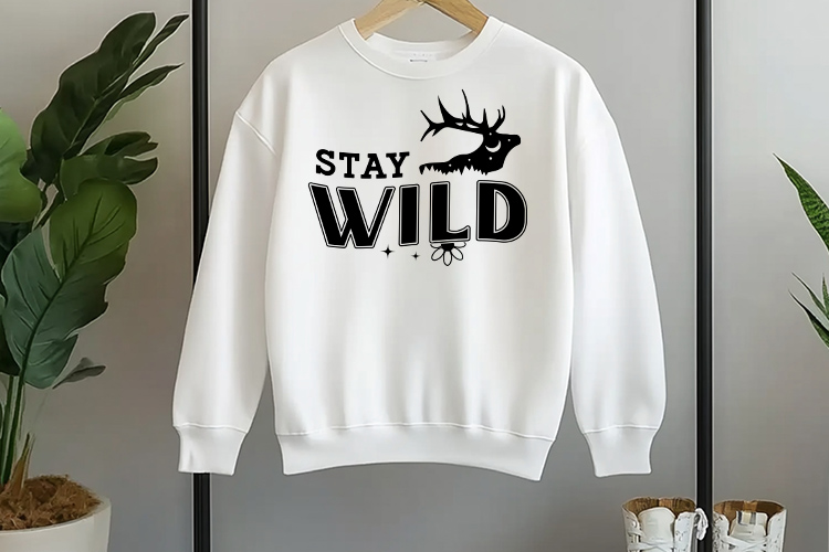 Stay Wild - Beautiful Wildflower Quote SVG Sweatshirt Mockup Image.jpg