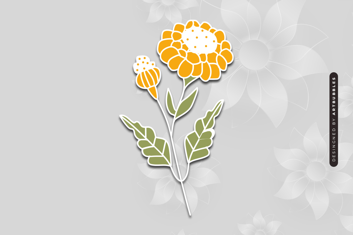 Marigold Laser Cut Wildflower SVG Cut File Image 2.jpg