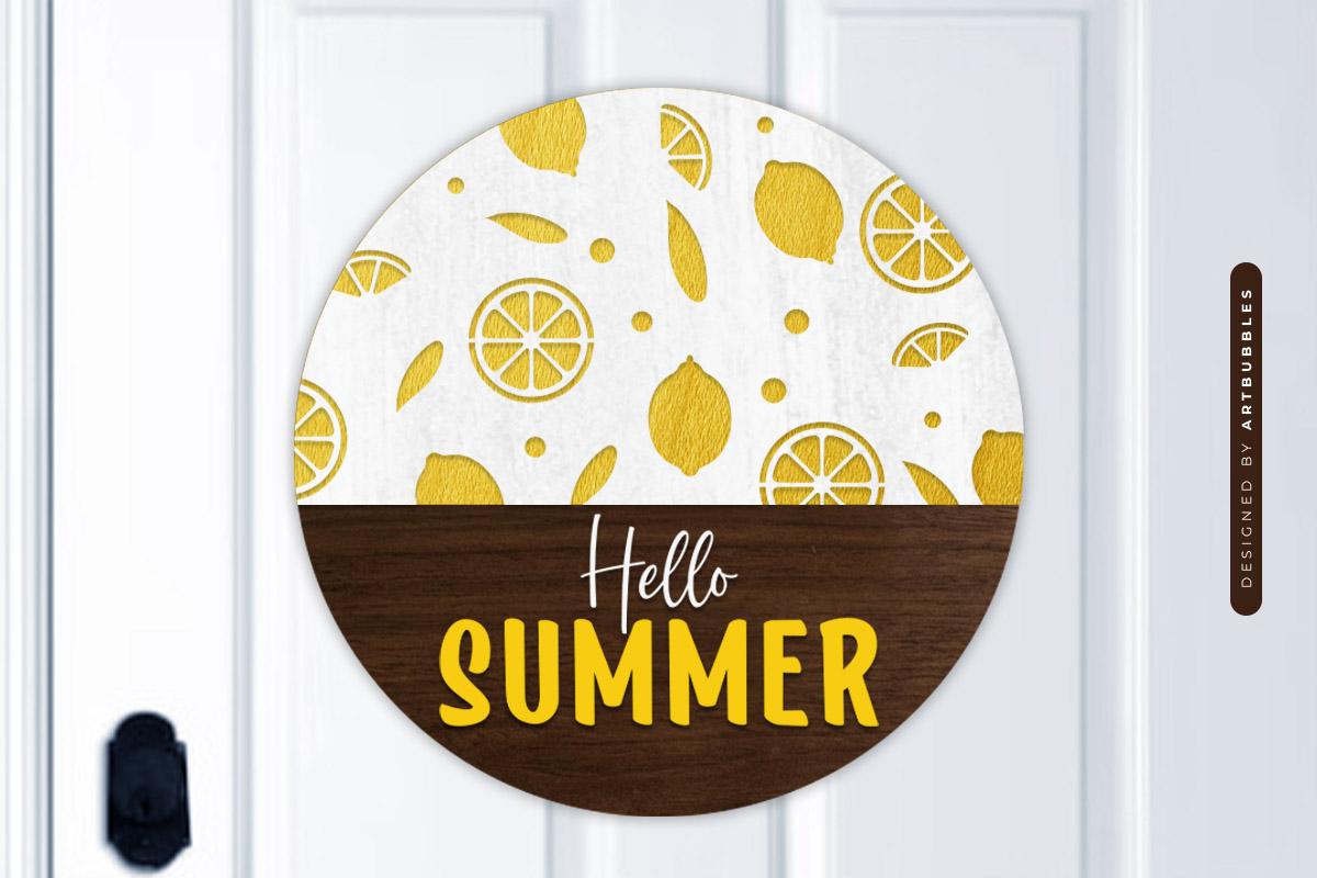 Laser Cut Lemon Hello Summer SVG File Image 2.jpg
