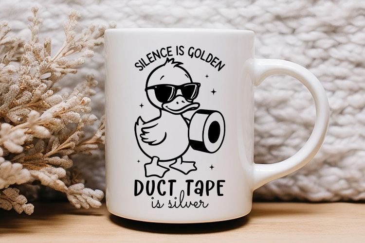 Silence is Golden Duct Tape is Silver - Funny Duck SVG Mug Mockup image.jpg
