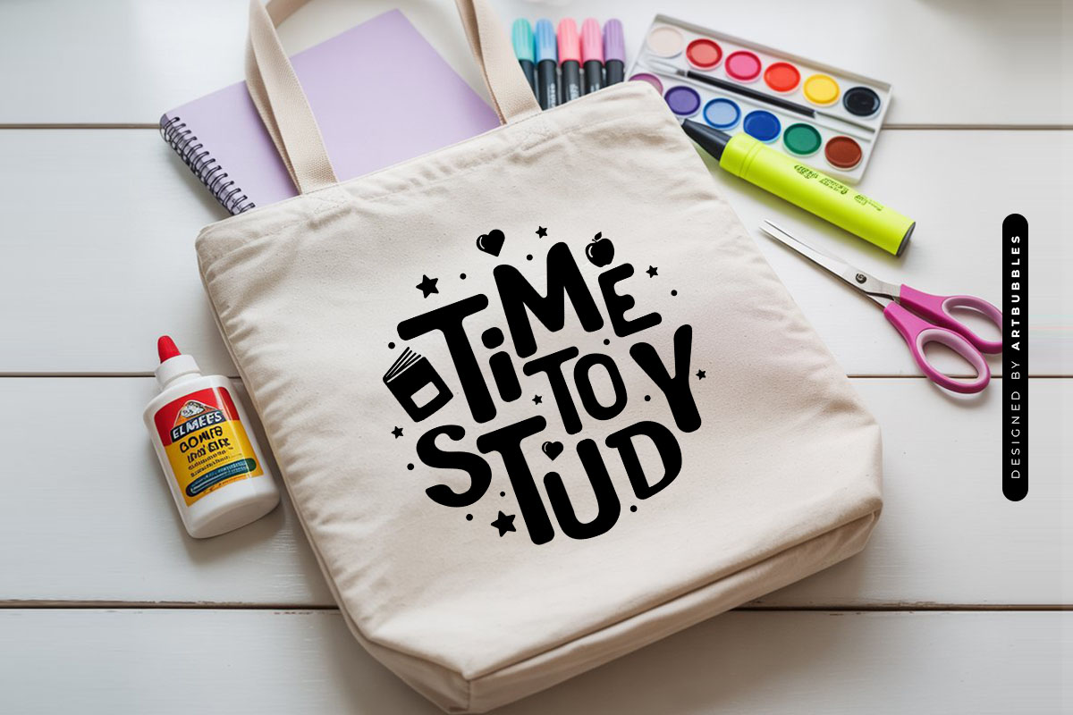 Time to Study - Back To School SVG Tote Mockup Image.jpg